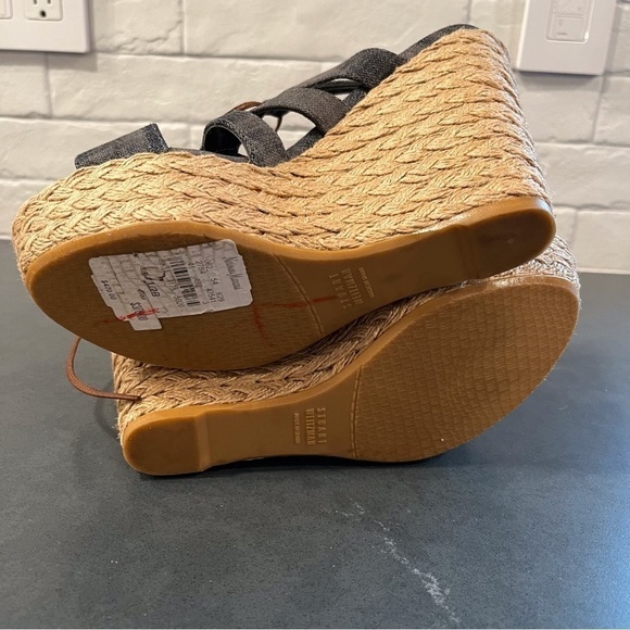 NWT Stuart Weitzman sz 8.5 denim color lace up espadrille sandals - Picture 15 of 15